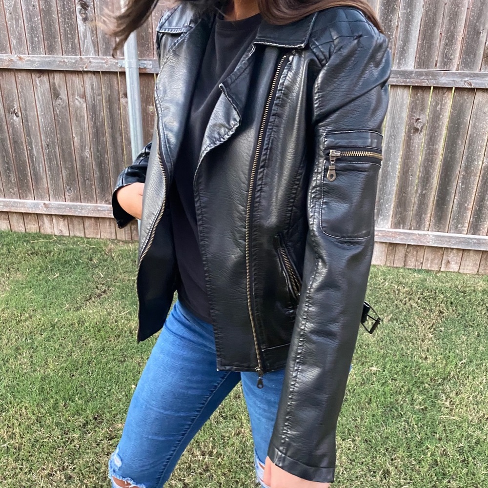 faux leather jacket ::make me an offer::